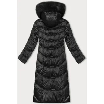 Dlouha dámská zimní bunda s kapucí S\'west MODA8198 černá