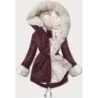 Dámská zimní kožešinová parka MODA763 bordova