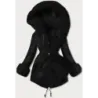 Dámská zimní kožešinová parka MODA763 černá