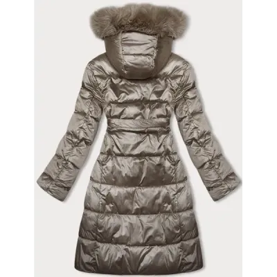 Dámská zimní bunda s páskem S\'WEST MODA8195 béžová Dámská zimní bunda s páskem S\'WEST MODA8195 béžová