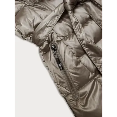 Dámská zimní bunda s páskem S\'WEST MODA8195 béžová Dámská zimní bunda s páskem S\'WEST MODA8195 béžová