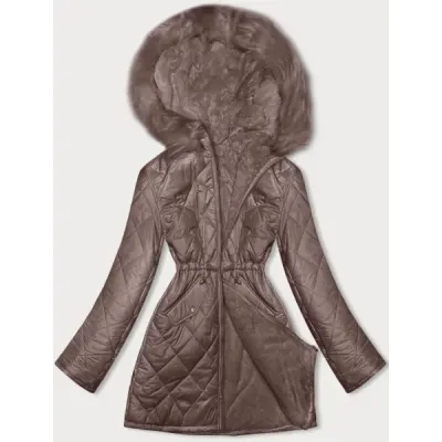 Dámská oboustranná zimní bunda MODA897 coffe Dámská oboustranná zimní bunda MODA897 coffe