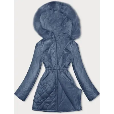 Dámská oboustranná zimní bunda MODA897 modrá