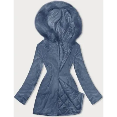 Dámská oboustranná zimní bunda MODA897 modrá