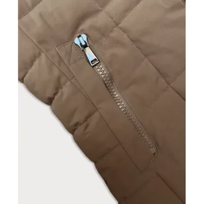 Dámská prošívaná dámská zimní bunda MODA9119 béžová