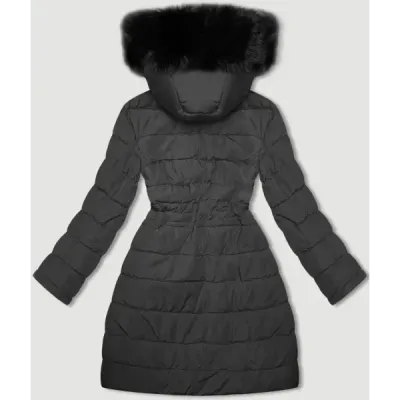 Dámská bunda s kapucí MODA9159 černo-šedá