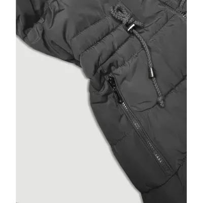 Dámská bunda s kapucí MODA9159 černo-šedá