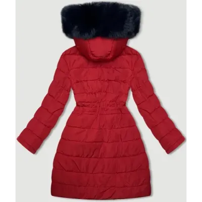 Dámská bunda s kapucí MODA9159 tmavomodro-červená