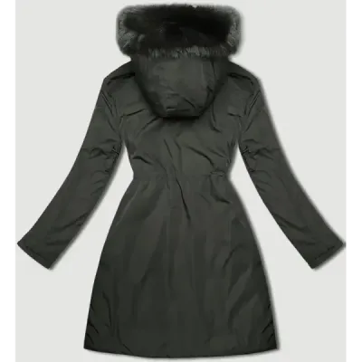 Dámská bunda s kapucí MODA9159 army-černá