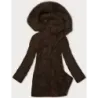Dámská zimní bunda s kapucí MODA898 tmavě hnědá