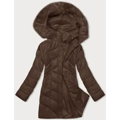 Dámská zimní bunda s kapucí MODA898 camel