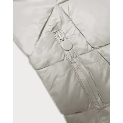 Dámská zimní bunda s kapucí MODA898 ecru