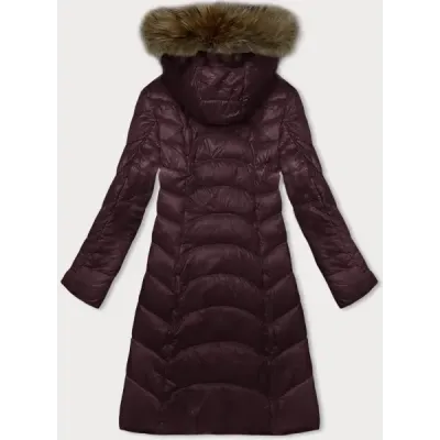 Dámská dlouhá zimní bunda MODA2201 bordó