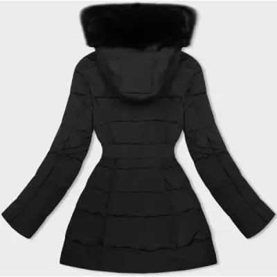 Dámská zimní bunda s kožíškem MODA8096 černá