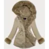 Krátká dámská zimní bunda parka MODA9062 béžová