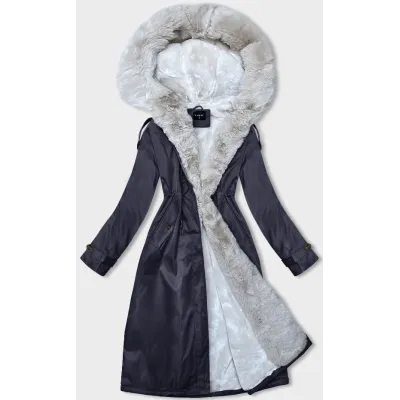 Dámská zimní bunda parka MODA557 tmavě modrá
