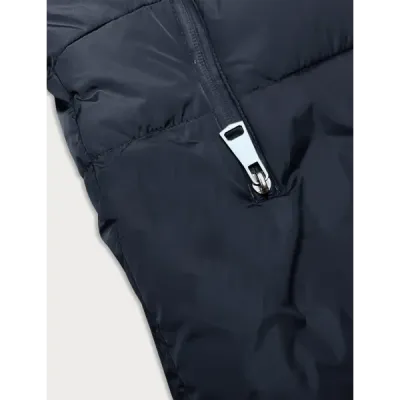 Dámská asymetrická zimní bunda MODA1113 tmavě modrá