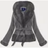 Krátká dámská bunda MODA0327 tmavě šedá