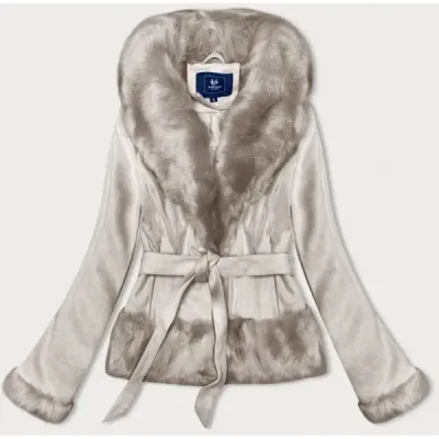 Krátká dámská bunda MODA0327 světle béžový
