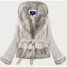 Krátká dámská bunda MODA0327 světle béžový