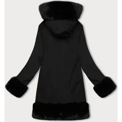 Dámská zimní bunda s kožíškem MODA8089 černá
