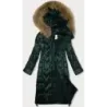 Dámská dlouhá zimní bunda MODA2203 tmavě zelená