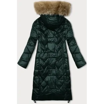 Dámská dlouhá zimní bunda MODA2203 tmavě zelená