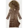 Dámská dlouhá zimní bunda MODA2203 camel
