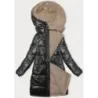 Hrubá oboustranná zimní bunda MODA767 černo-béžová
