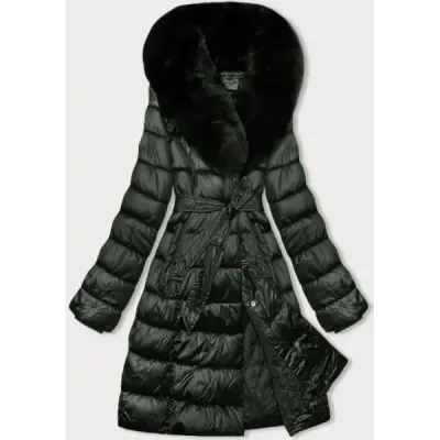 Dámská zimní bunda s kožešinovým límcem S\'WEST MODA8197 army