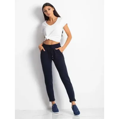 Dámské kalhoty typu chino MODA3589 tmavě modré