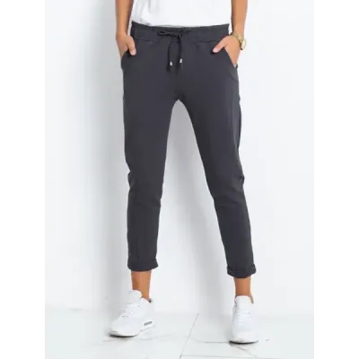 Dámské kalhoty typu chino MODA3589 tmavě šedé Dámské kalhoty typu chino MODA3589 tmavě šedé