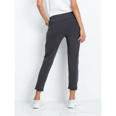 Dámské kalhoty typu chino MODA3589 tmavě šedé Dámské kalhoty typu chino MODA3589 tmavě šedé