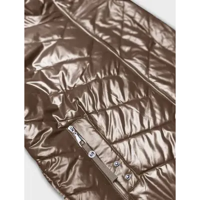 Dámská přechodná bunda s asymetrickým zipem MODA8087BIG béžová