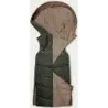 Dlouhá dámská oboustranná vesta MODA8159 khaki-běžova