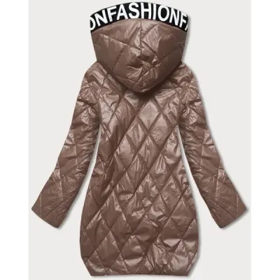 Dámská prošívaná podzimní bunda MODA082BIG cappuccino