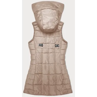 Dámská vesta s kapucí MODA8225 světle béžová