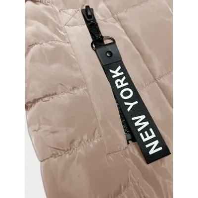 Dámská vesta s kapucí MODA8225 světle béžová