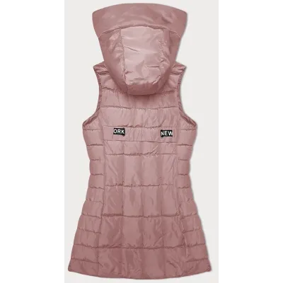 Dámská vesta s kapucí MODA8225 růžový