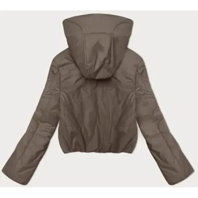 Krátká dámská bunda s kapucí S\'West MODA8246 tmavě béžová