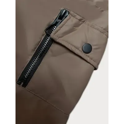 Krátká dámská bunda s kapucí S\'West MODA8246 tmavě béžová