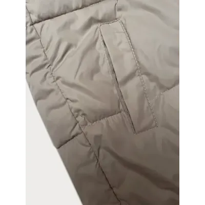 Volná dámská bunda s kapucí MODA2360 béžová