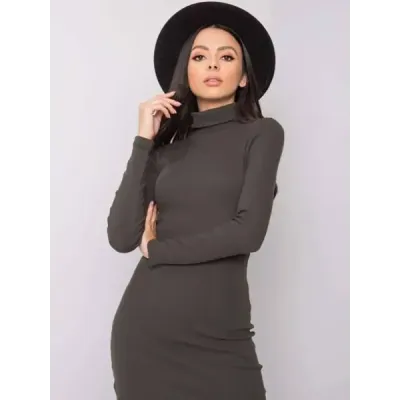 Dámské žebrované šaty Rue Paris tmavě zelené MODA5133