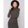 Dámské žebrované šaty Rue Paris tmavě zelené MODA5133