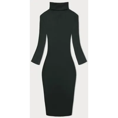Dámské žebrované šaty Rue Paris tmavě zelené MODA5133