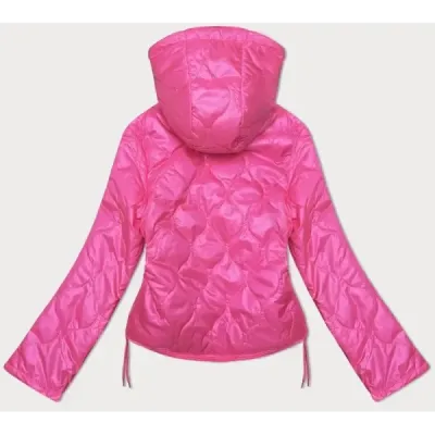 Krátká dámská jarní bunda S\'WEST MODA8235 neonově růžová