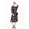 Dámské šaty ve stylu kimono MODA02116 černo-růžové