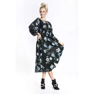 Dámské šaty ve stylu kimono MODA02116 černo-modré