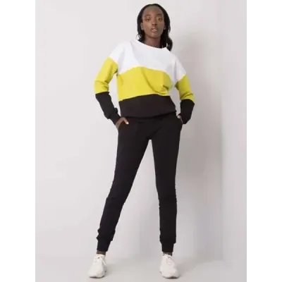 Dámská tenká tepláková souprava Rue Paris MODA5971 bílo-limetkový