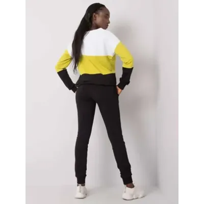 Dámská tenká tepláková souprava Rue Paris MODA5971 bílo-limetkový